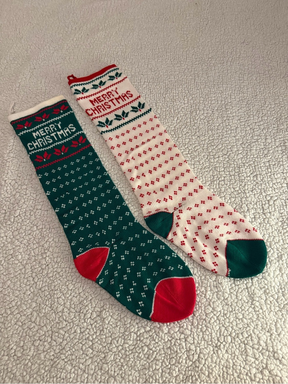 Vintage Knit Christmas Stockings